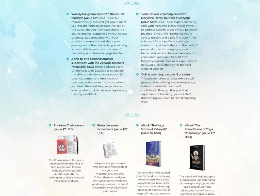 Zazyoga Review: A Low Down of there Online YTTC 6 bonuses in the yttc course