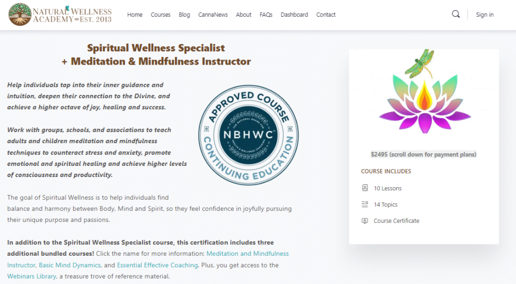 10 Best Meditation Teacher Training Online Certifications 19 Spiritual Wellness Specialist + Meditation & Mindfulness Instructor Certification By Natural Wellness Academy